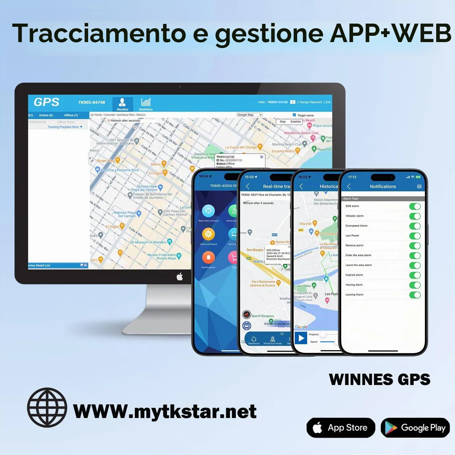 Winnes TK905E tracker GPS auto magnetic cu abonament