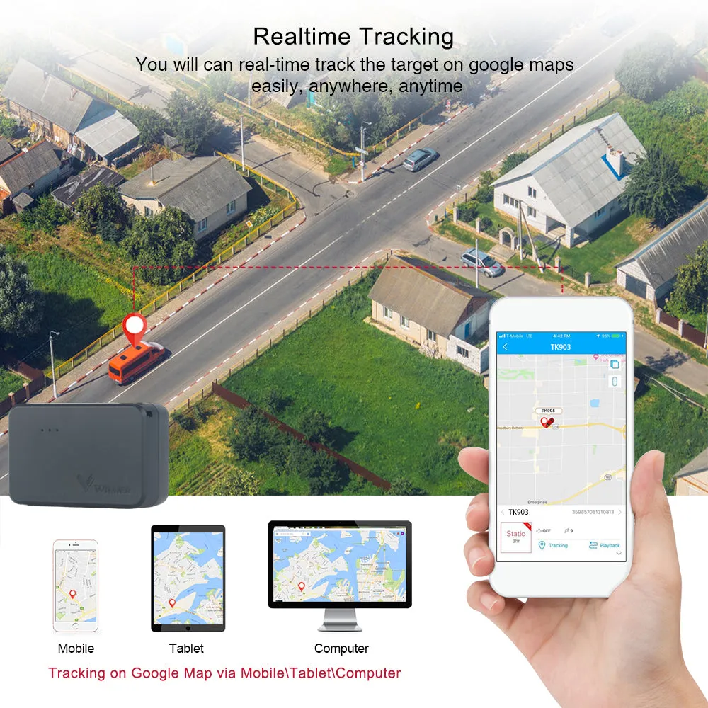 Winnes TK903 tracker GPS magnetic 4G 1500mAh