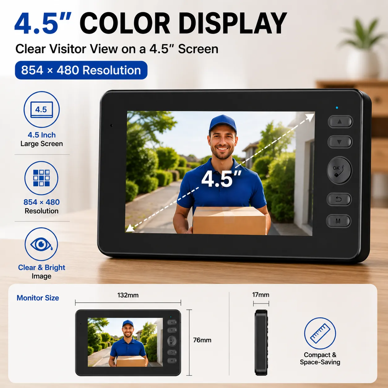 Winnes 26A08012 sonerie video cu ecran 4,5 inch