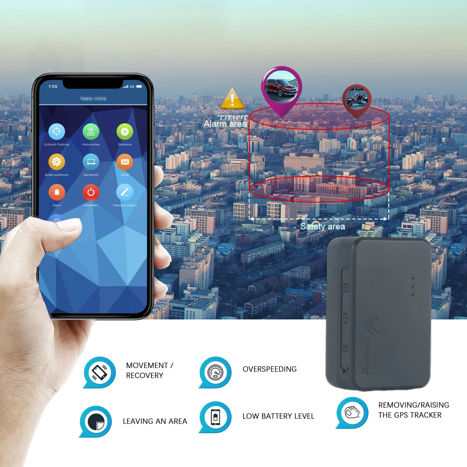 Winnes TK903 tracker GPS magnetic 4G 1500mAh