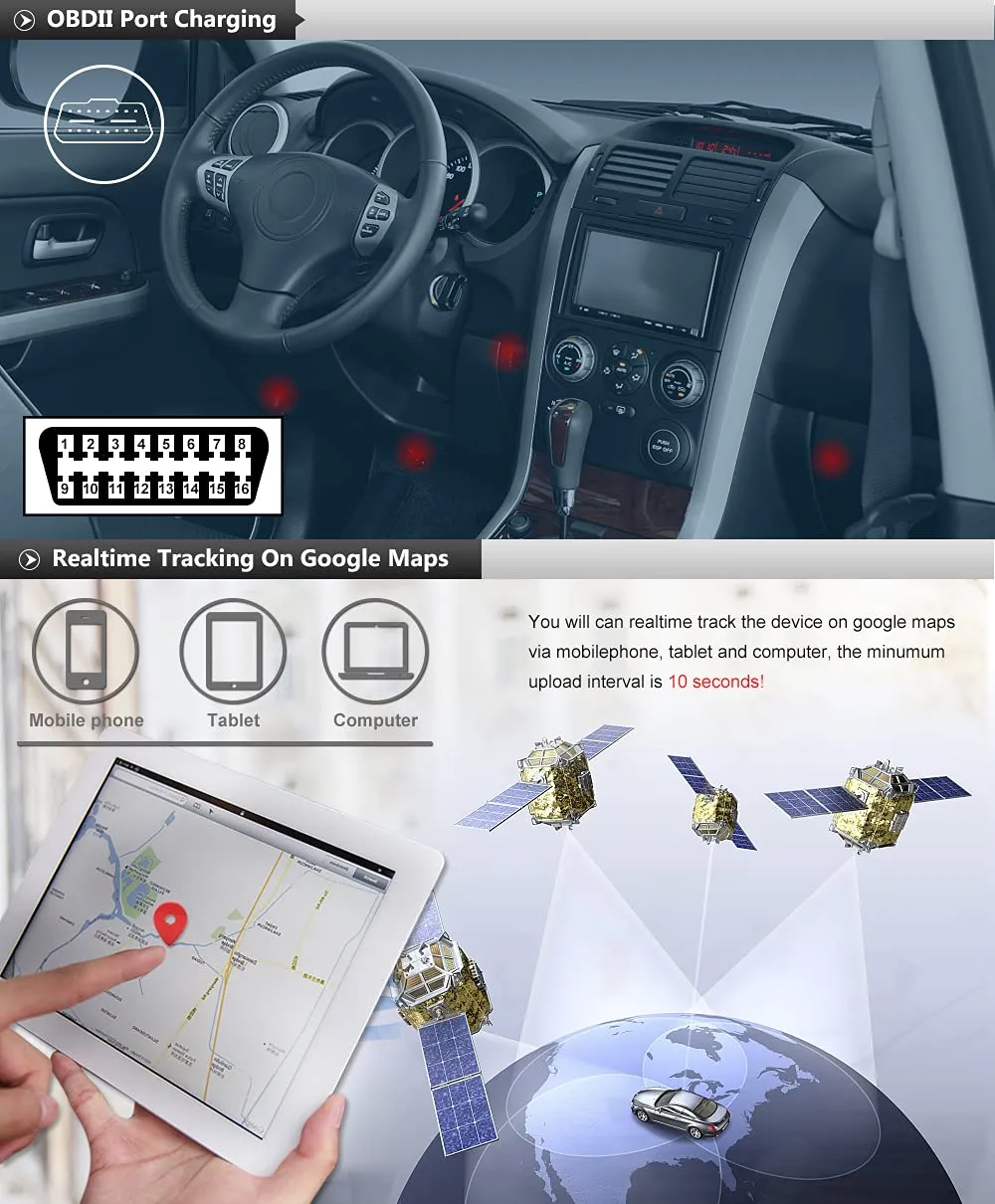 Winnes TK816 OBD GPS tracker auto 4G Plug & Play