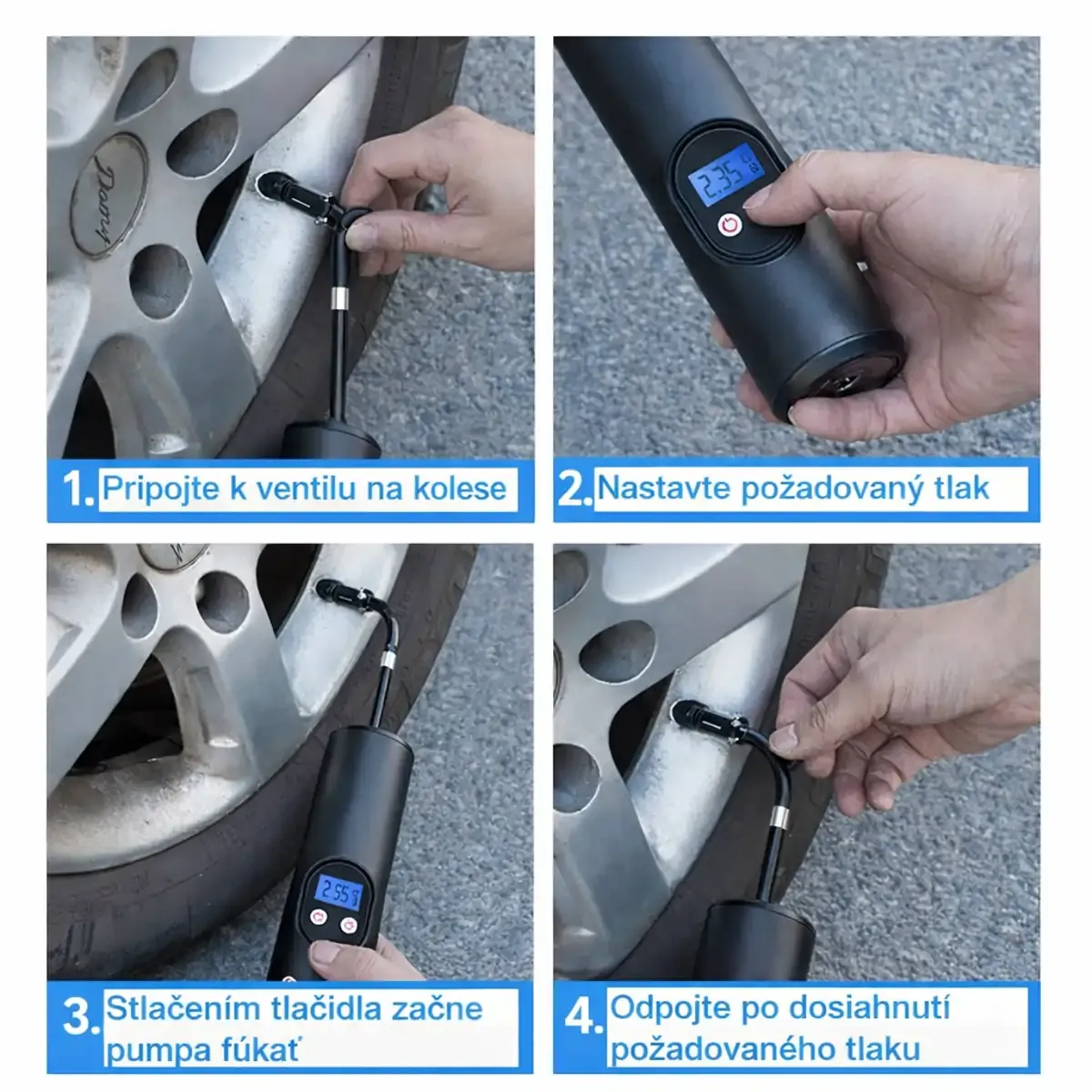 Bikeangel pompa electrica acumulator argintie 10,3 bar