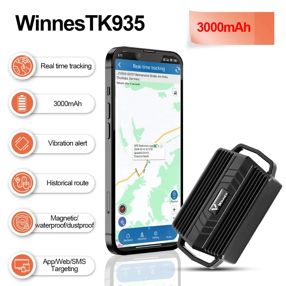 Winnes TK935 tracker GPS animale mari 2G 3500mAh