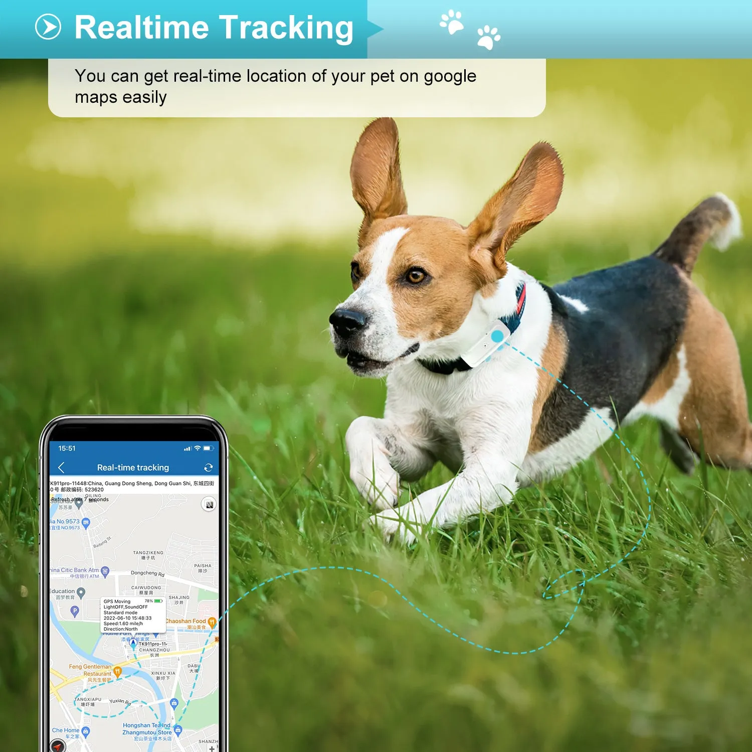 Winnes TK911pro GPS tracker câini 4G 700mAh IP65