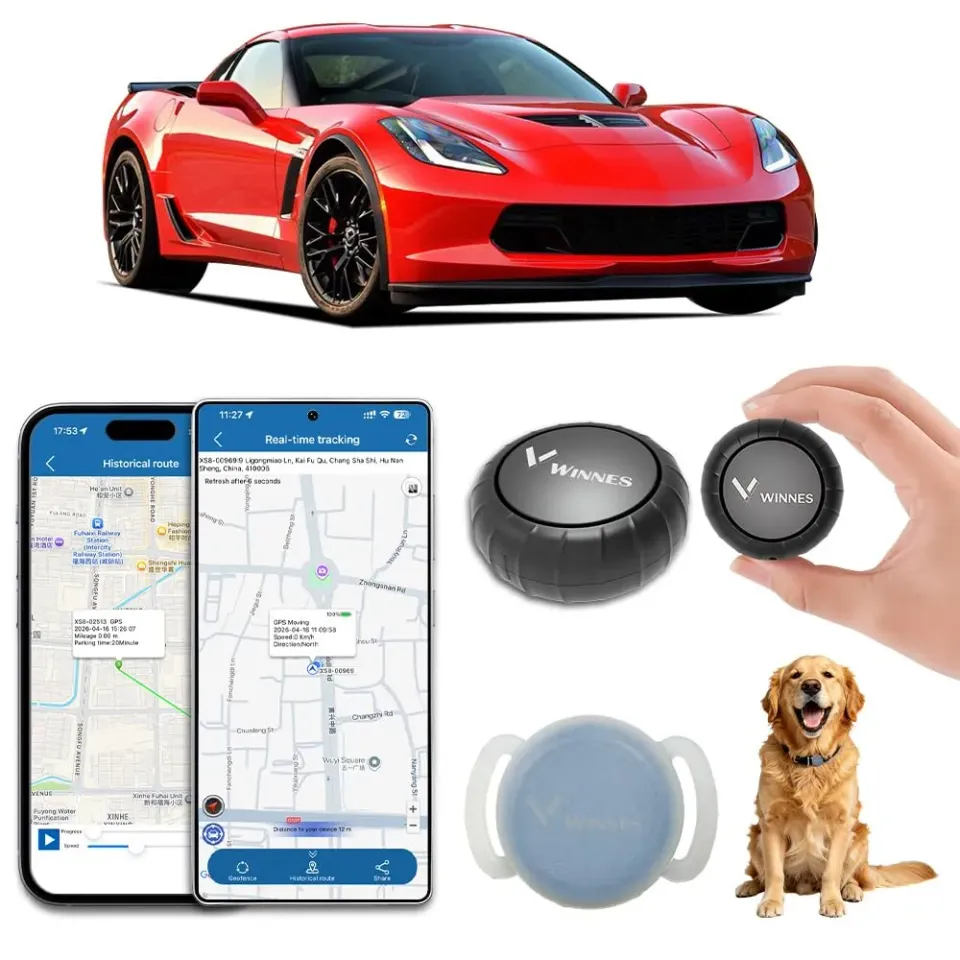 Winnes Mini tracker GPS 4G negru pentru câini