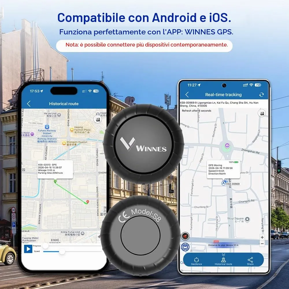 Winnes Mini tracker GPS 4G negru pentru câini